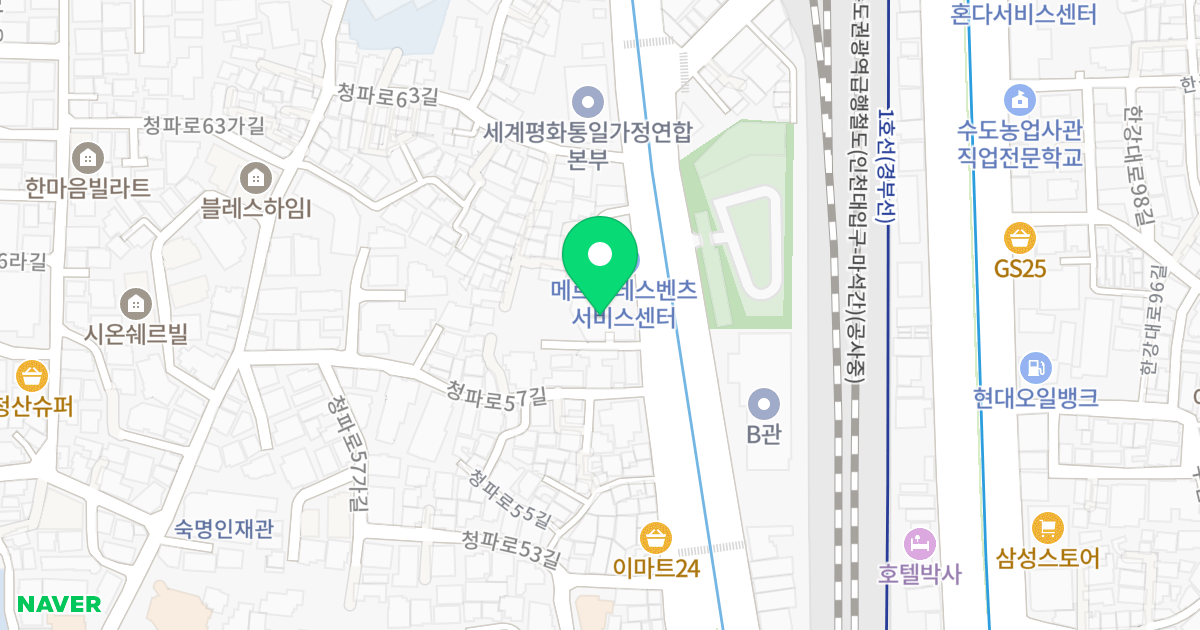 용산 큐브스테이트 위치 지도 - 서울특별시 서울특별시 용산구 청파동1가 183