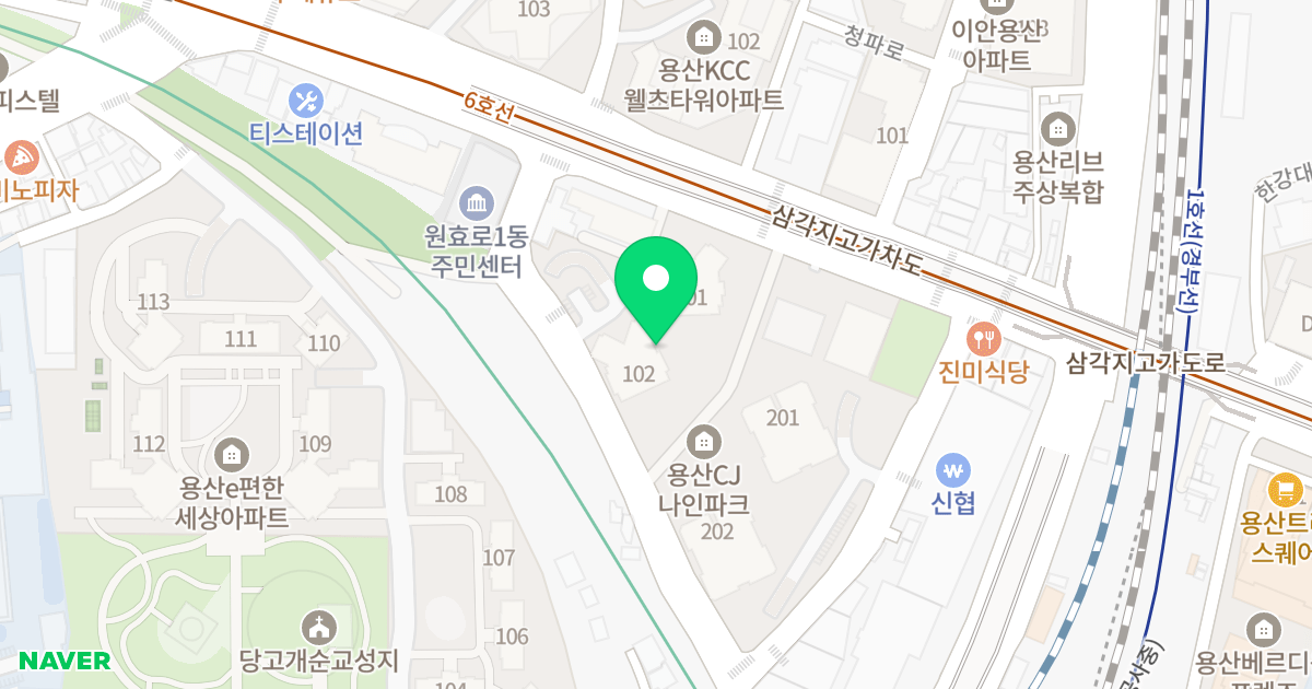 용산아크로타워 위치 지도 - 서울특별시 서울특별시 용산구 문배동 24-21