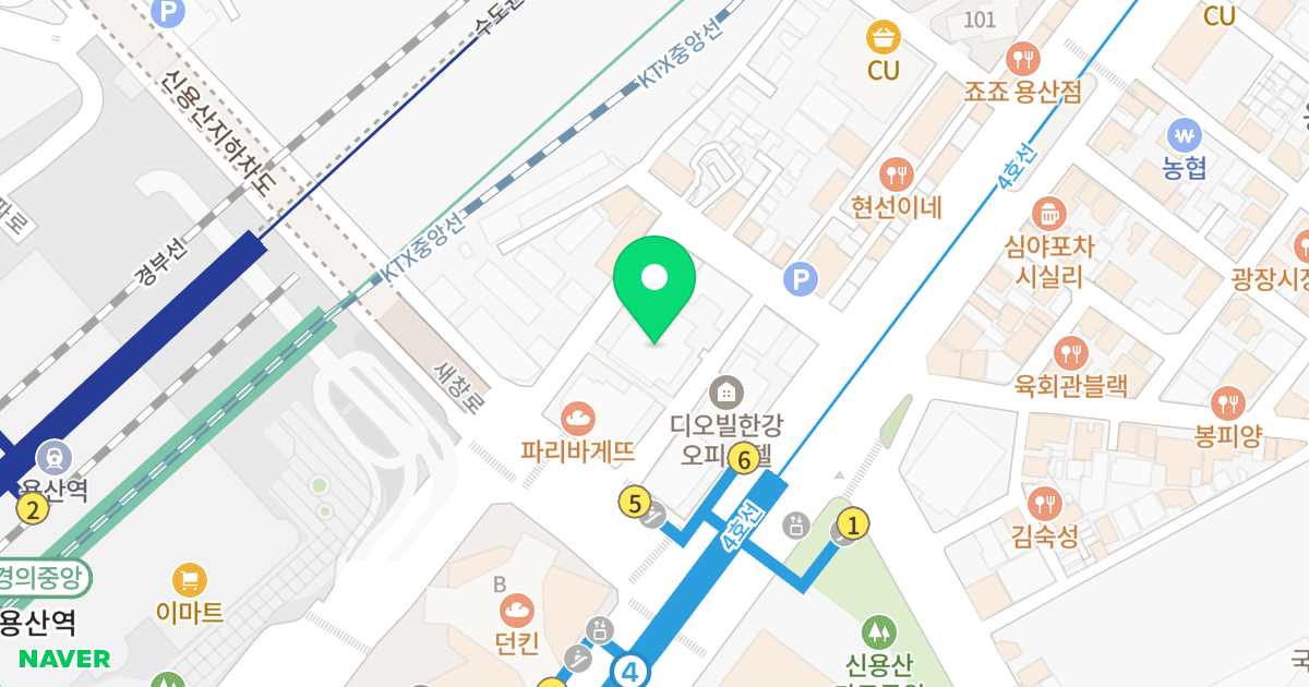 한강현대하이엘 위치 지도 - 서울특별시 서울특별시 용산구 한강로2가 2-36