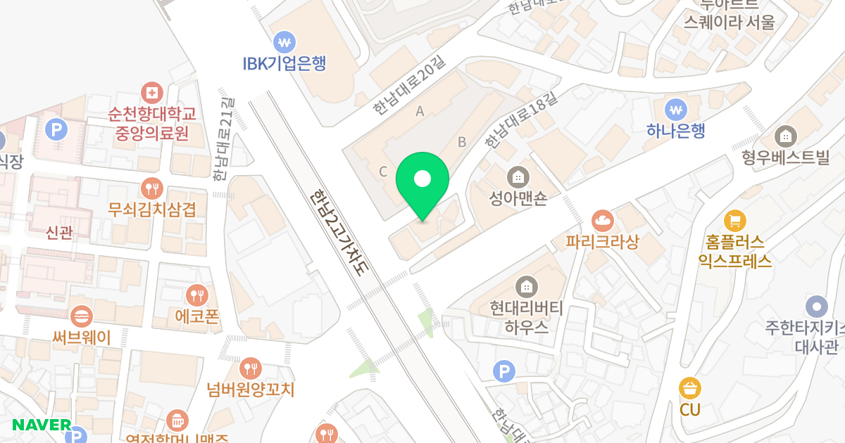 언고오피스텔 위치 지도 - 서울특별시 서울특별시 용산구 한남동 72-17
