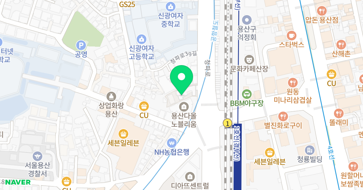 신용산 큐브스테이트 위치 지도 - 서울특별시 서울특별시 용산구 청파동3가 83-2