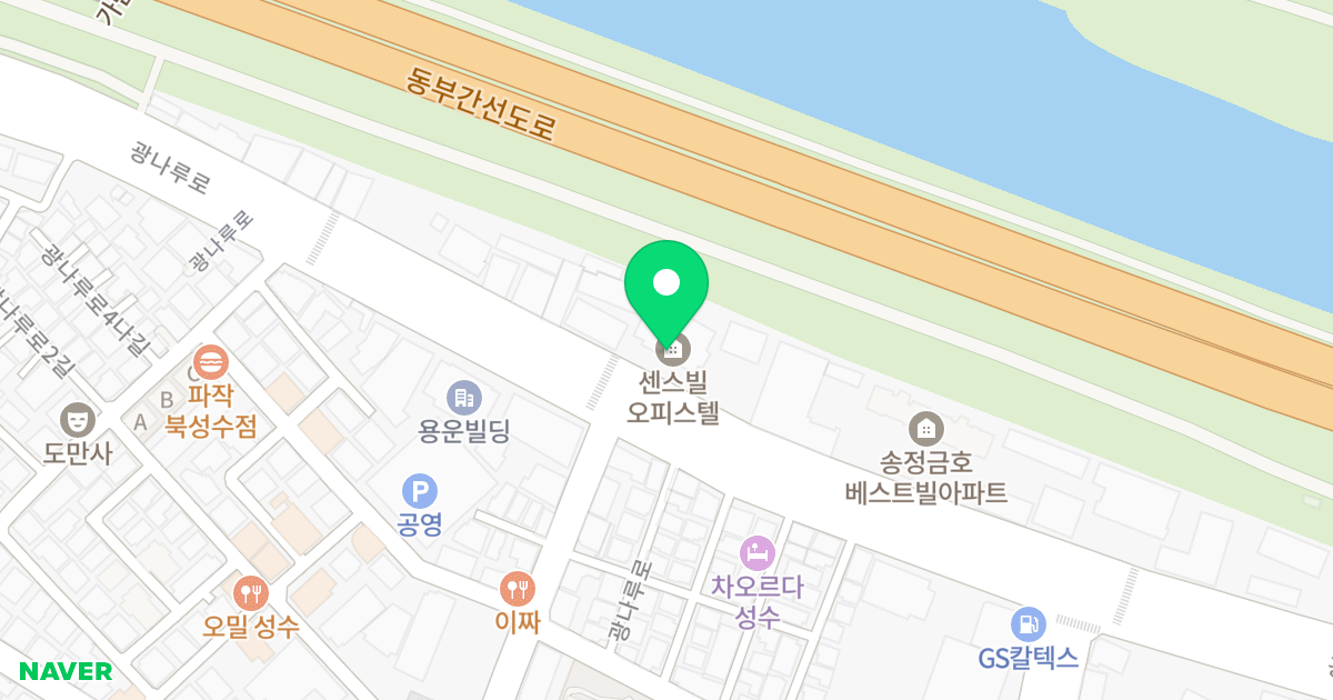 송정동센스빌오피스텔 위치 지도 - 서울특별시 서울특별시 성동구 송정동 81-16