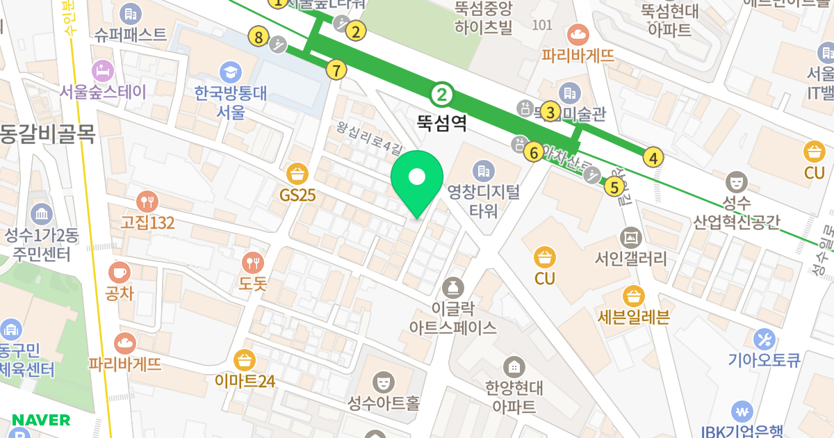 뚝섬리치빌 위치 지도 - 서울특별시 서울특별시 성동구 성수동1가 656-314