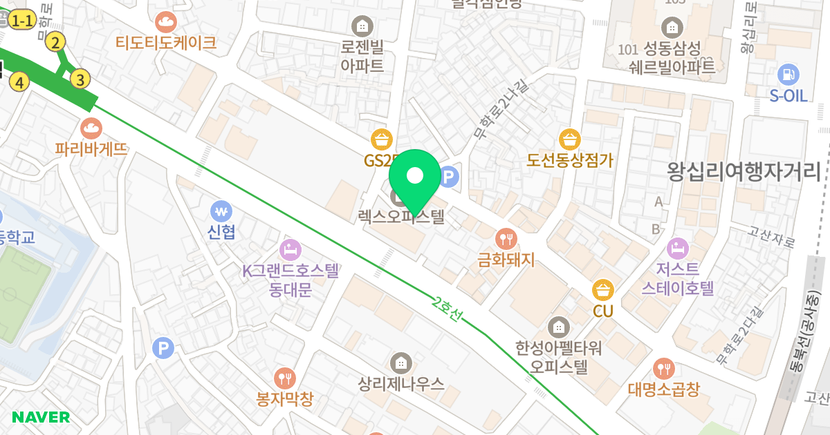 렉스오피스텔 위치 지도 - 서울특별시 서울특별시 성동구 도선동 268