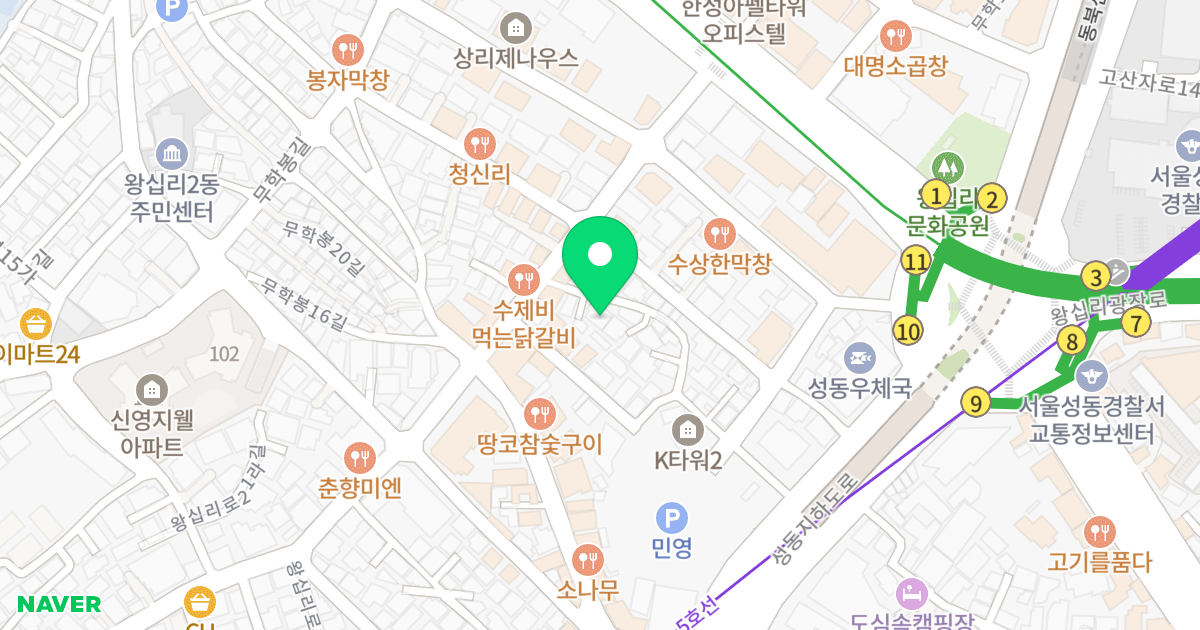 1동 위치 지도 - 서울특별시 서울특별시 성동구 행당동 292-28