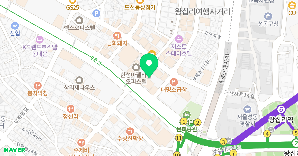 W에비뉴타워 위치 지도 - 서울특별시 서울특별시 성동구 도선동 46