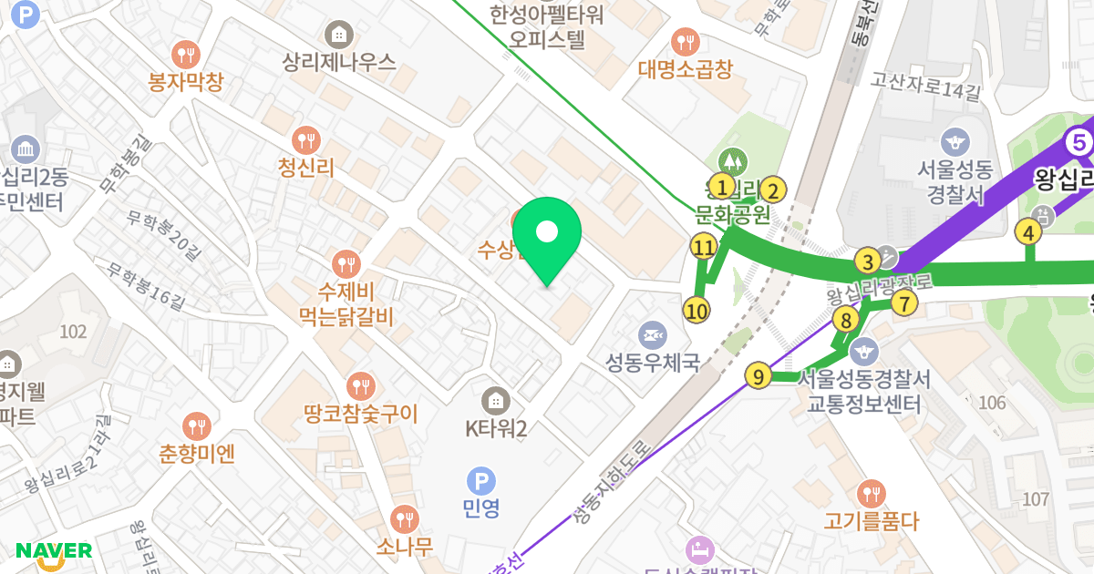 다온오피스텔 위치 지도 - 서울특별시 서울특별시 성동구 행당동 286-26