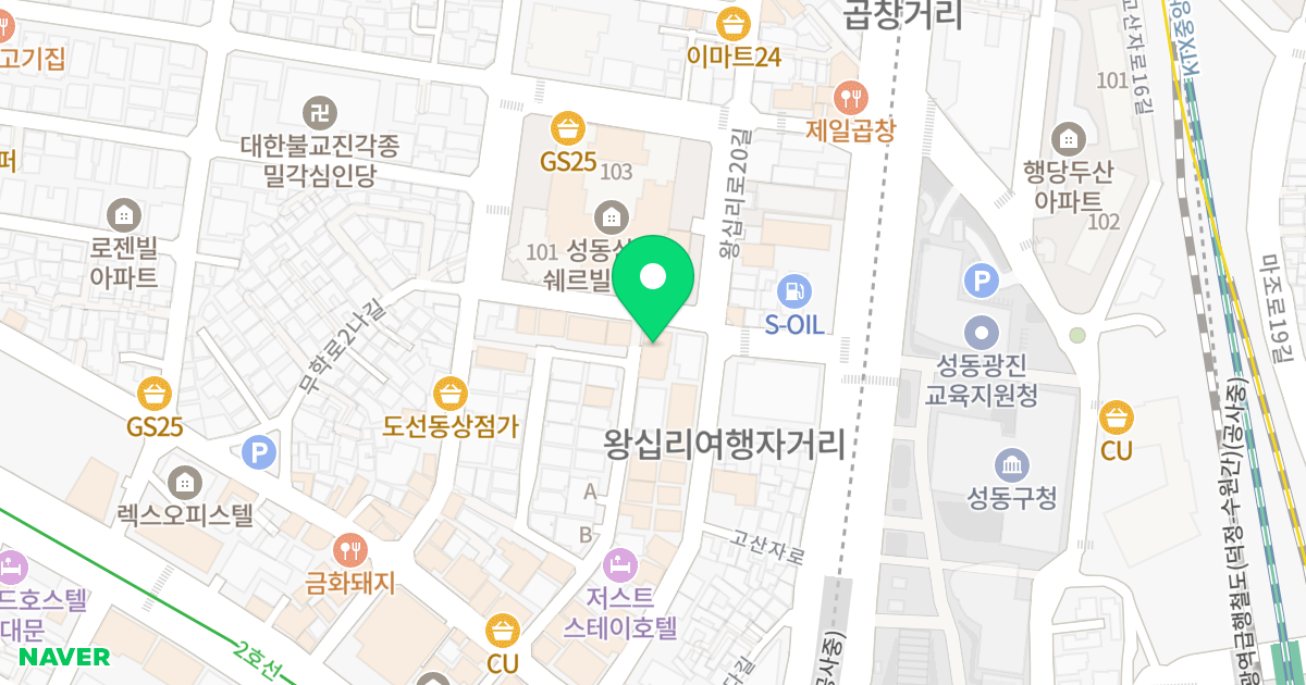 소미골드라인 위치 지도 - 서울특별시 서울특별시 성동구 도선동 102