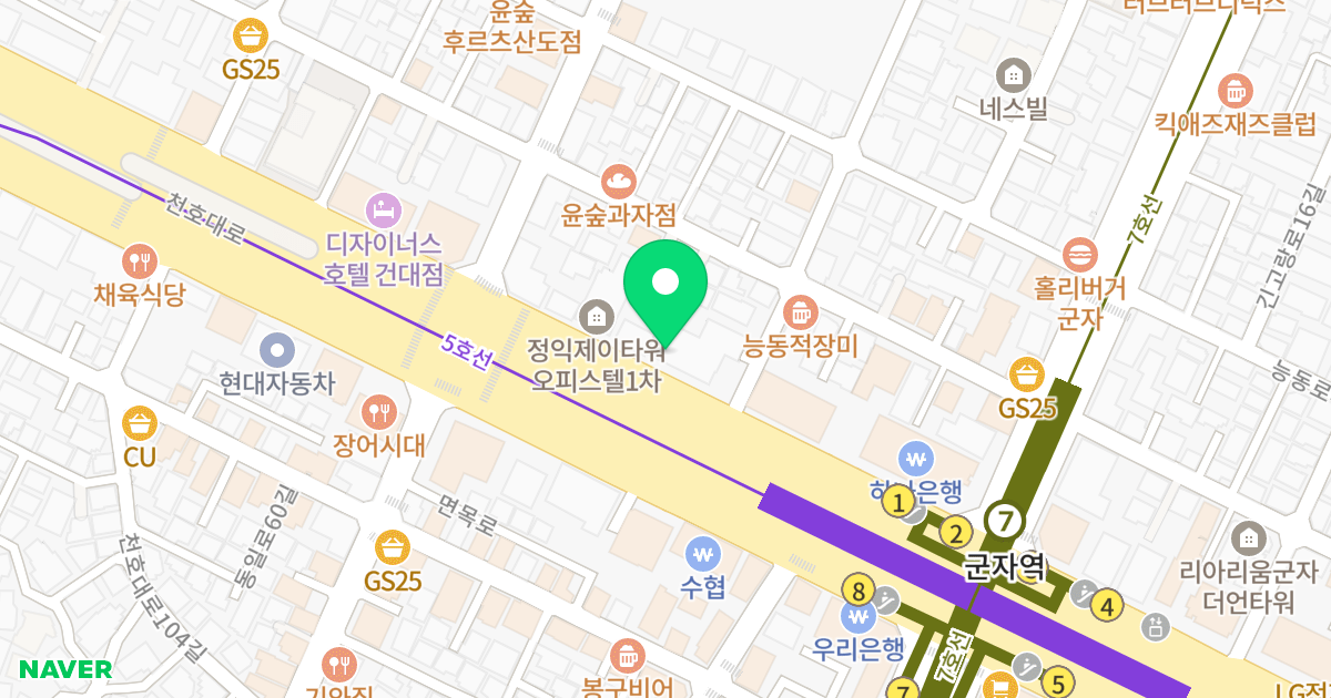 정익제이타워2차 위치 지도 - 서울특별시 서울특별시 광진구 중곡동 639-6
