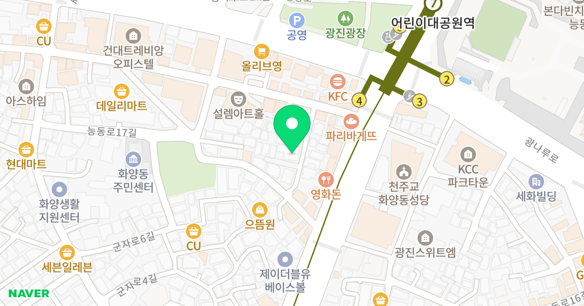 정익제이타워 위치 지도 - 서울특별시 서울특별시 광진구 화양동 111-22