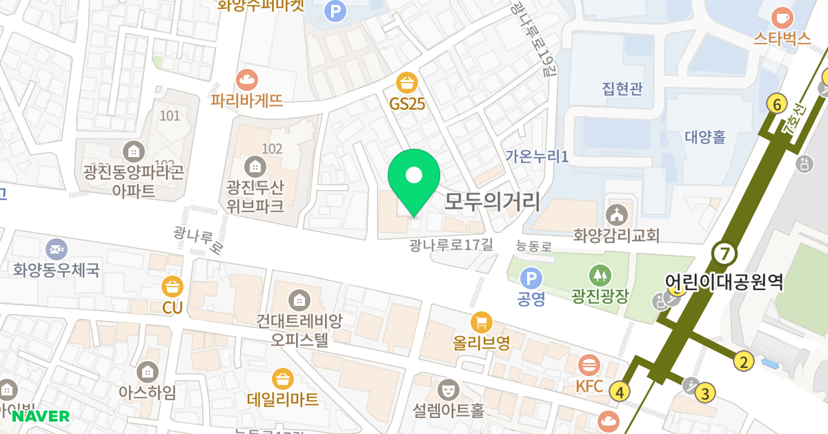 디엠세븐세종 위치 지도 - 서울특별시 서울특별시 광진구 군자동 361-26