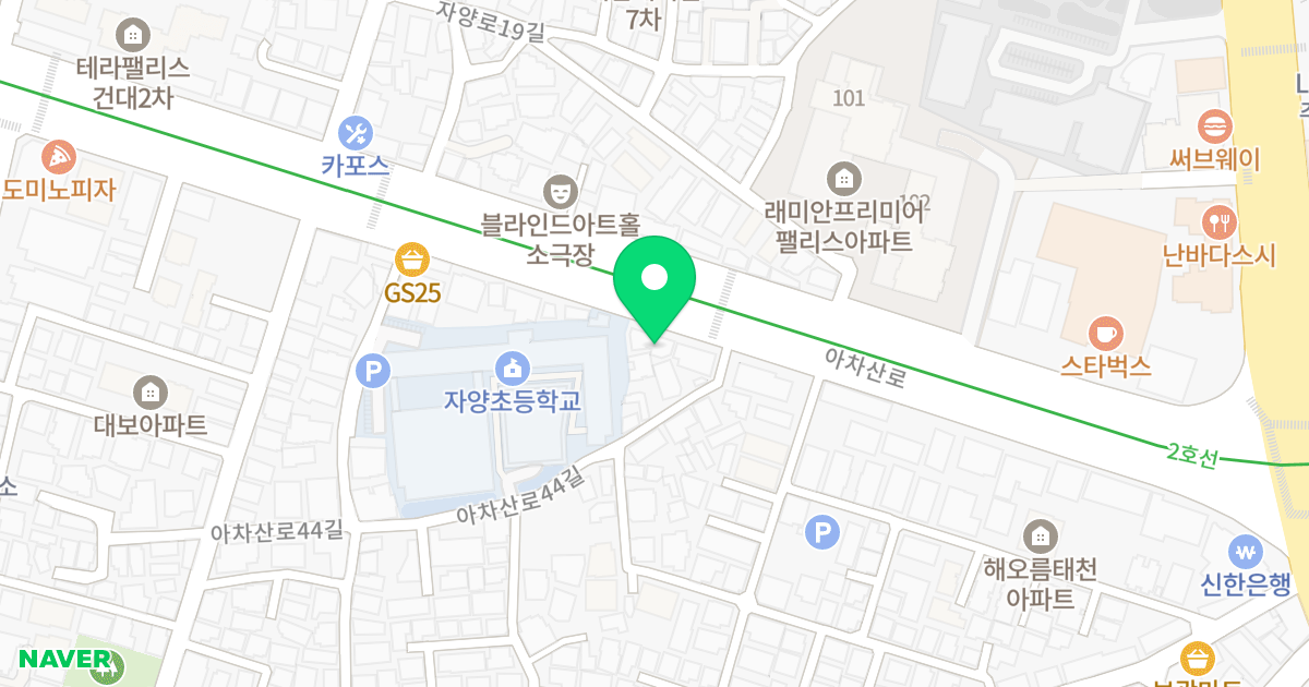 그라시아빌딩 위치 지도 - 서울특별시 서울특별시 광진구 자양동 222-2