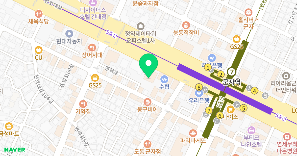 스테이 더 디자이너스 군자 위치 지도 - 서울특별시 서울특별시 광진구 군자동 473-21