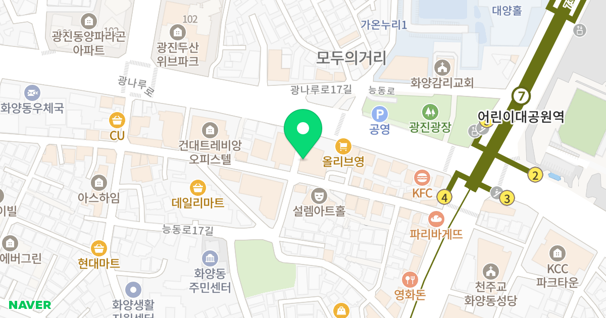 하이뷰오피스텔 위치 지도 - 서울특별시 서울특별시 광진구 화양동 193
