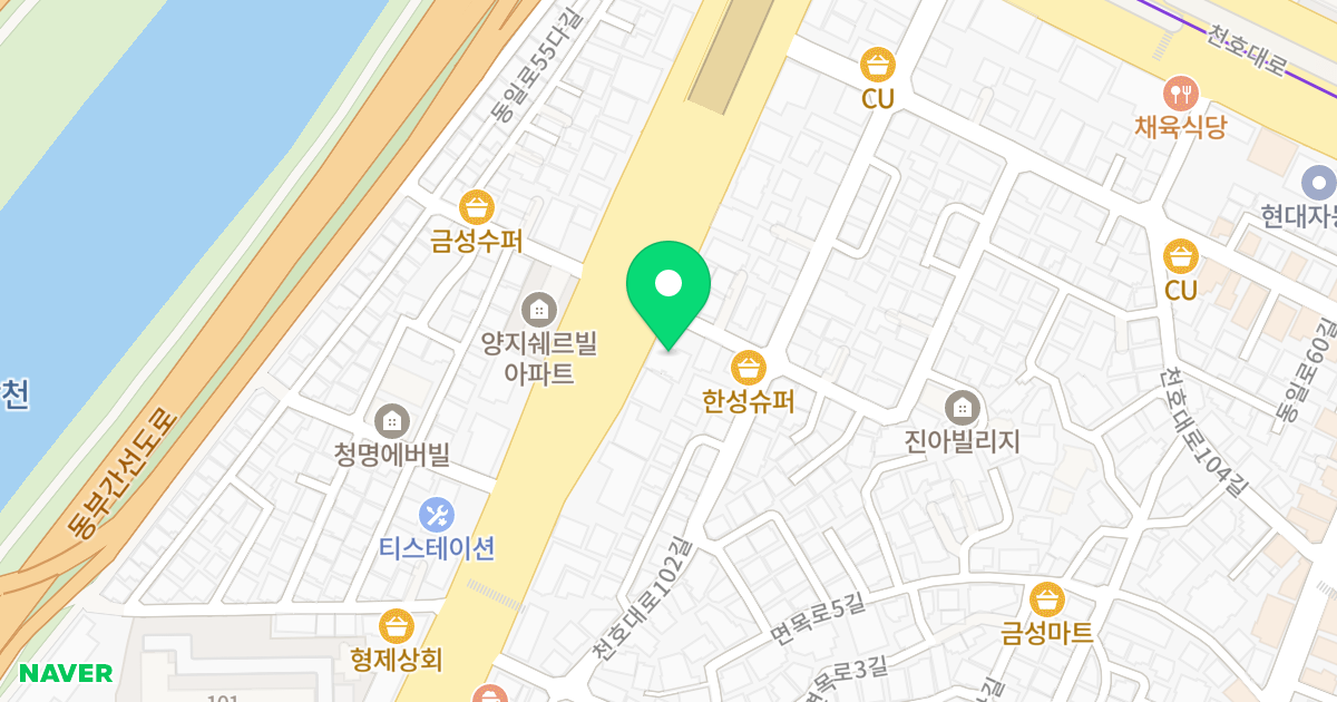 뫼비우스 위치 지도 - 서울특별시 서울특별시 광진구 군자동 91-1
