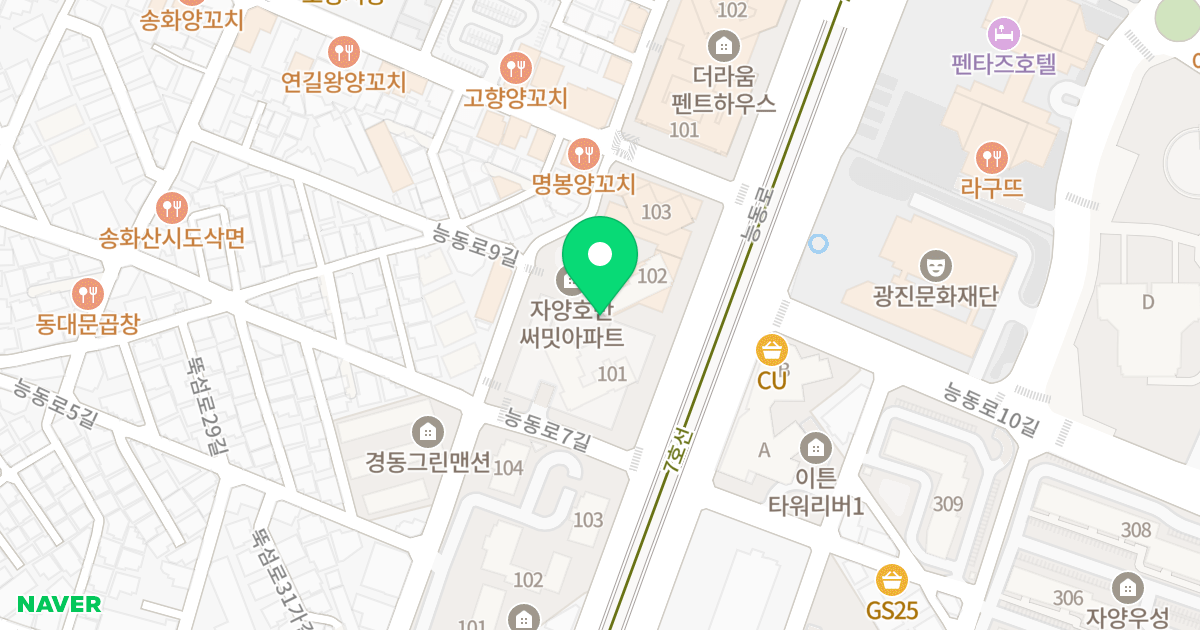 자양 호반써밋 위치 지도 - 서울특별시 서울특별시 광진구 자양동 861