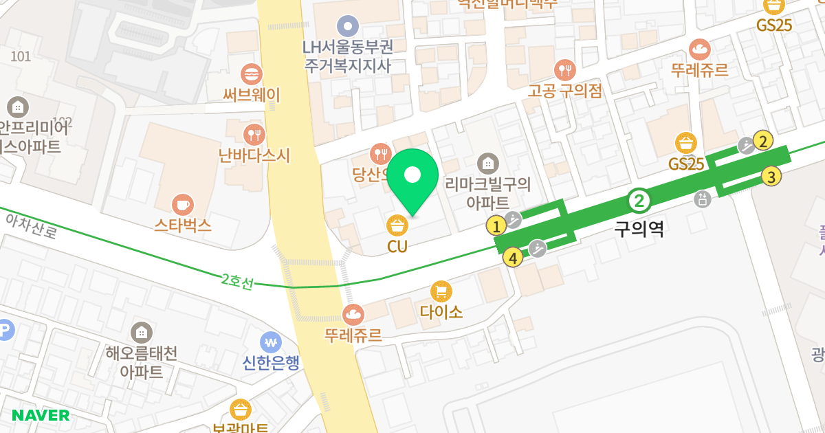 크레신타워3차 위치 지도 - 서울특별시 서울특별시 광진구 구의동 246-14