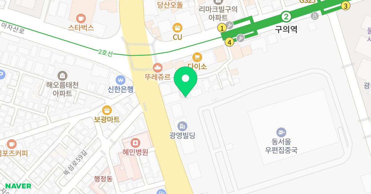 결 위치 지도 - 서울특별시 서울특별시 광진구 자양동 680-6
