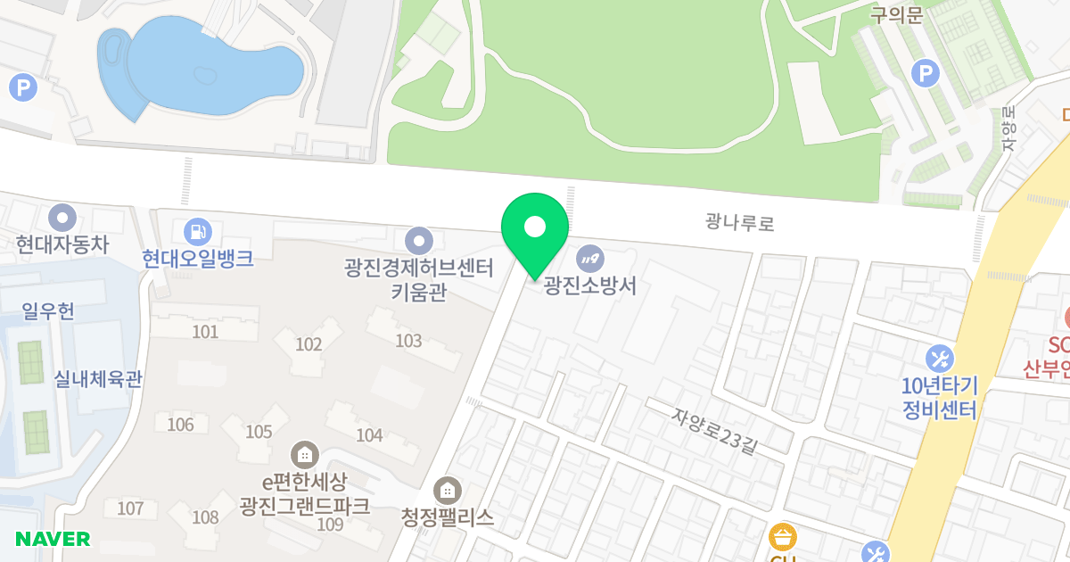 진성파크뷰 위치 지도 - 서울특별시 서울특별시 광진구 구의동 633-4