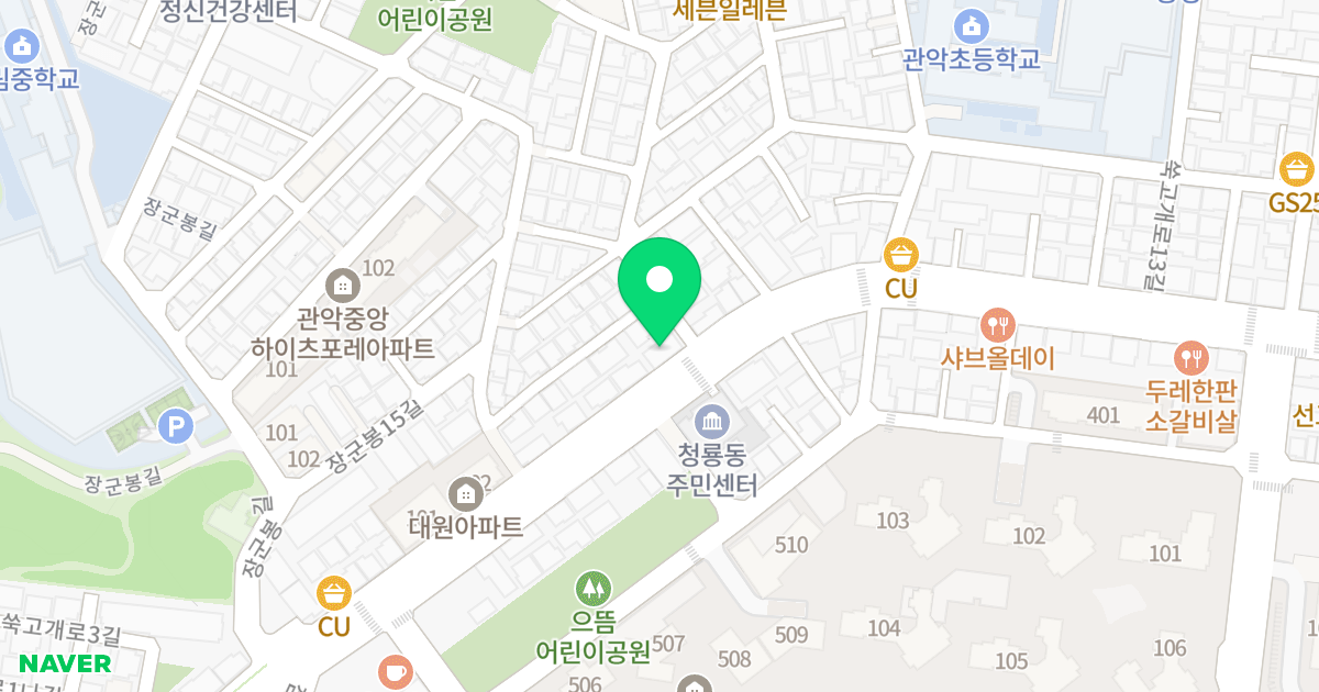 (1529-68) 위치 지도 - 서울특별시 관악구 쑥고개로 43-1