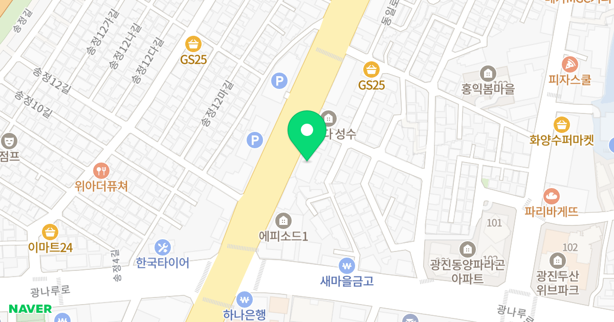 동원데쟈뷰 위치 지도 - 서울특별시 서울특별시 광진구 군자동 355-1