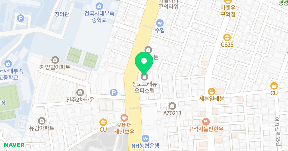 신도브래뉴오피스텔 위치 지도 - 서울특별시 서울특별시 광진구 구의동 251-34