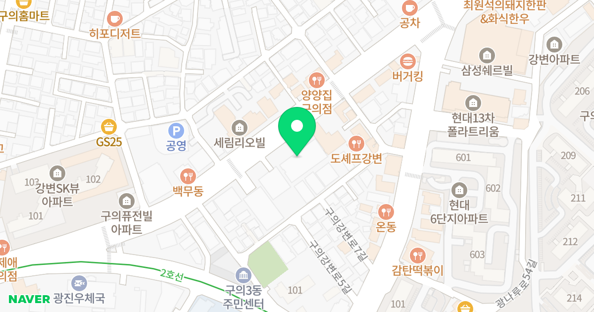 다성리버텔 위치 지도 - 서울특별시 서울특별시 광진구 구의동 218-12