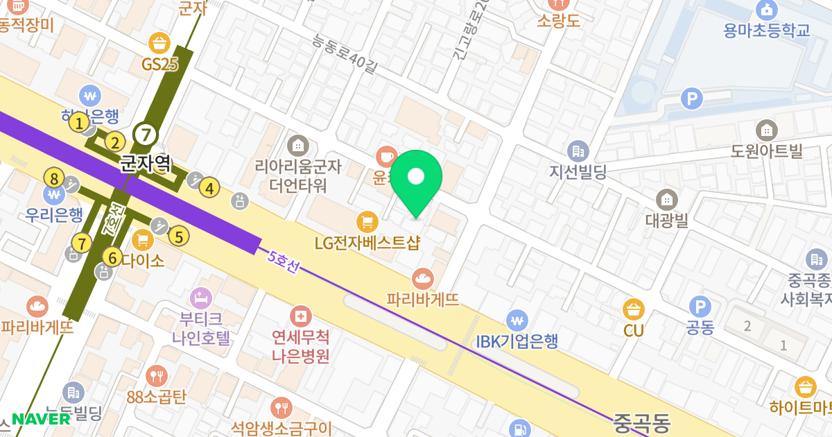아뜰리에 위치 지도 - 서울특별시 서울특별시 광진구 중곡동 341-3