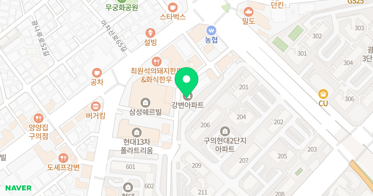 강변아파트 위치 지도 - 서울특별시 서울특별시 광진구 구의동 198-5