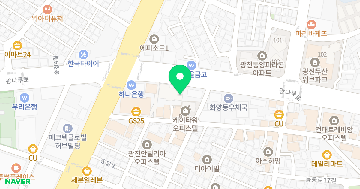 브라운스톤 화양 위치 지도 - 서울특별시 서울특별시 광진구 화양동 21-2
