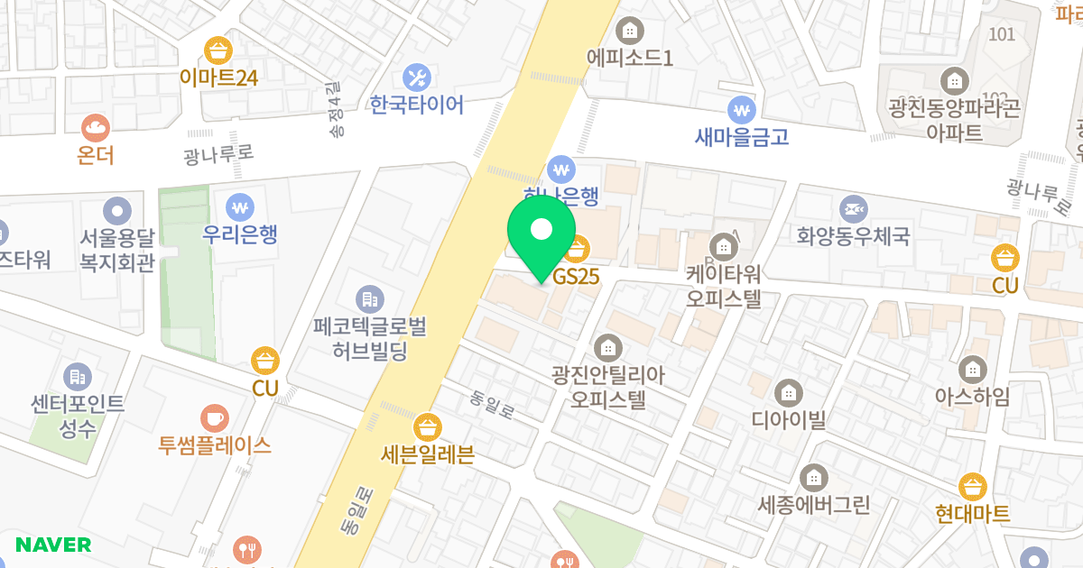 더 메종 건대 위치 지도 - 서울특별시 서울특별시 광진구 화양동 23-5