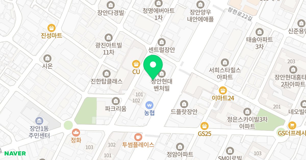 장안현대벤처빌 위치 지도 - 서울특별시 서울특별시 동대문구 장안동 374-1