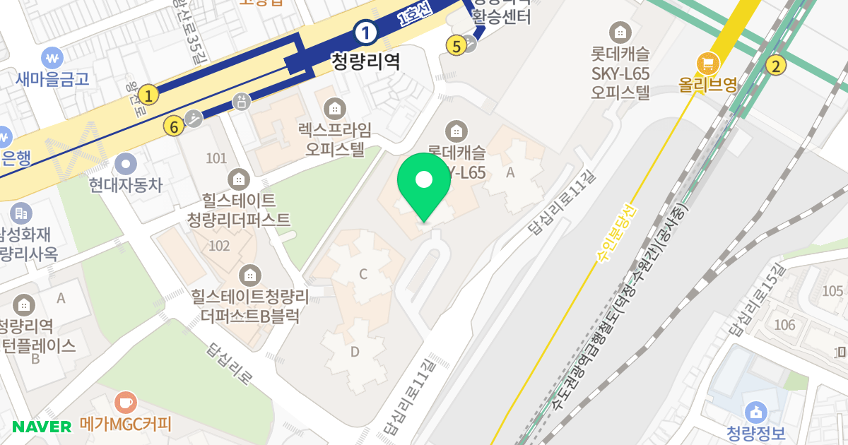 청량리역 롯데캐슬 Sky-L65 위치 지도 - 서울특별시 서울특별시 동대문구 전농동 620-47