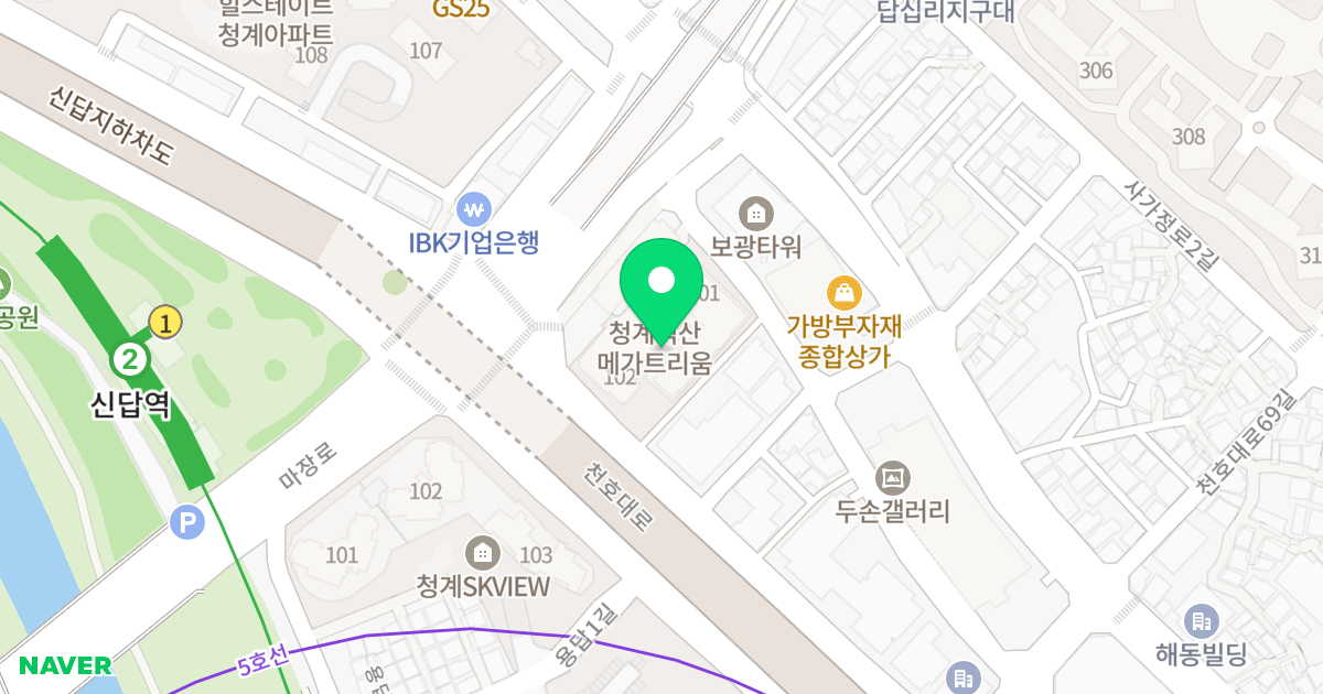 청계벽산메가트리움 위치 지도 - 서울특별시 서울특별시 동대문구 답십리동 999
