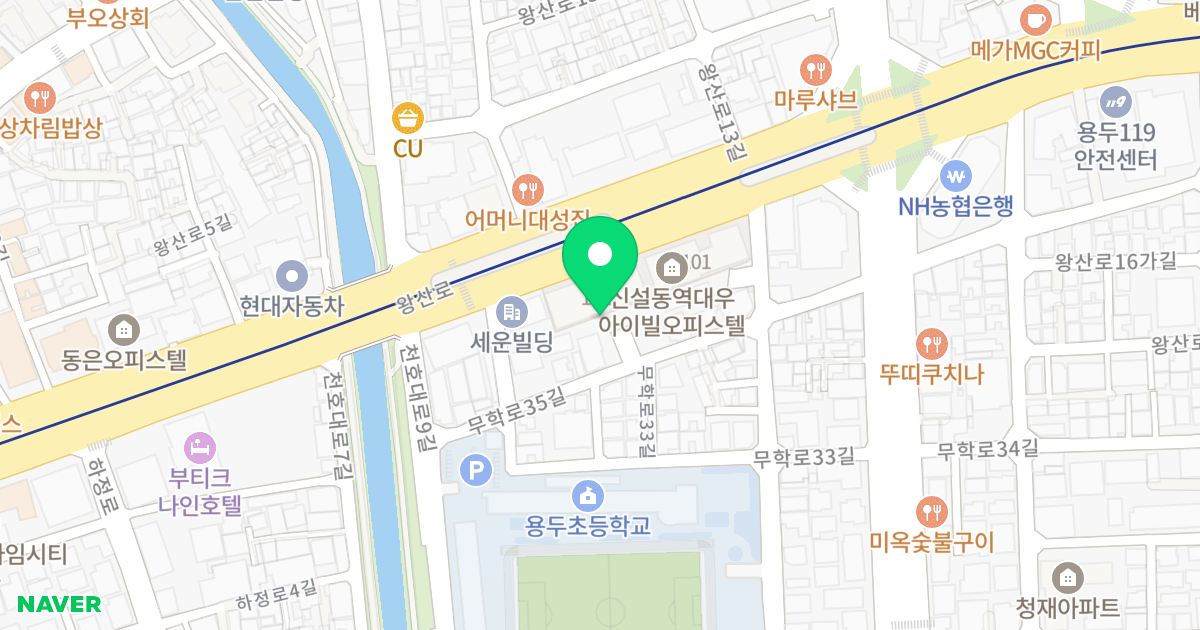 신설동역대우아이빌 위치 지도 - 서울특별시 서울특별시 동대문구 용두동 236-4