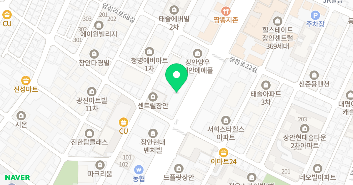 현대썬앤빌601 위치 지도 - 서울특별시 서울특별시 동대문구 장안동 373-3