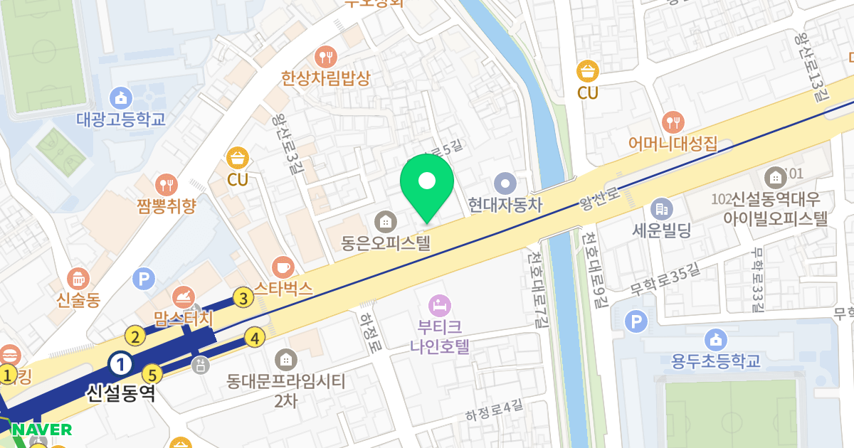 브릿지하임 위치 지도 - 서울특별시 서울특별시 동대문구 신설동 91-262