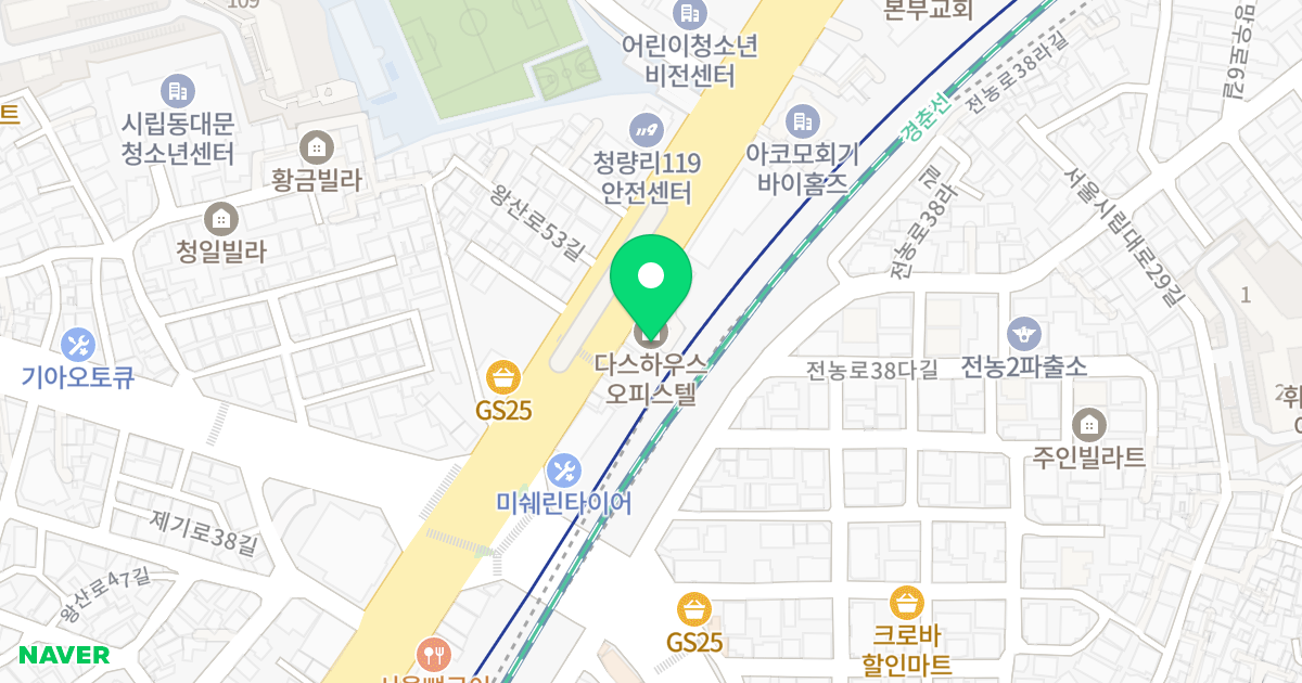 다스하우스 위치 지도 - 서울특별시 서울특별시 동대문구 전농동 100-1