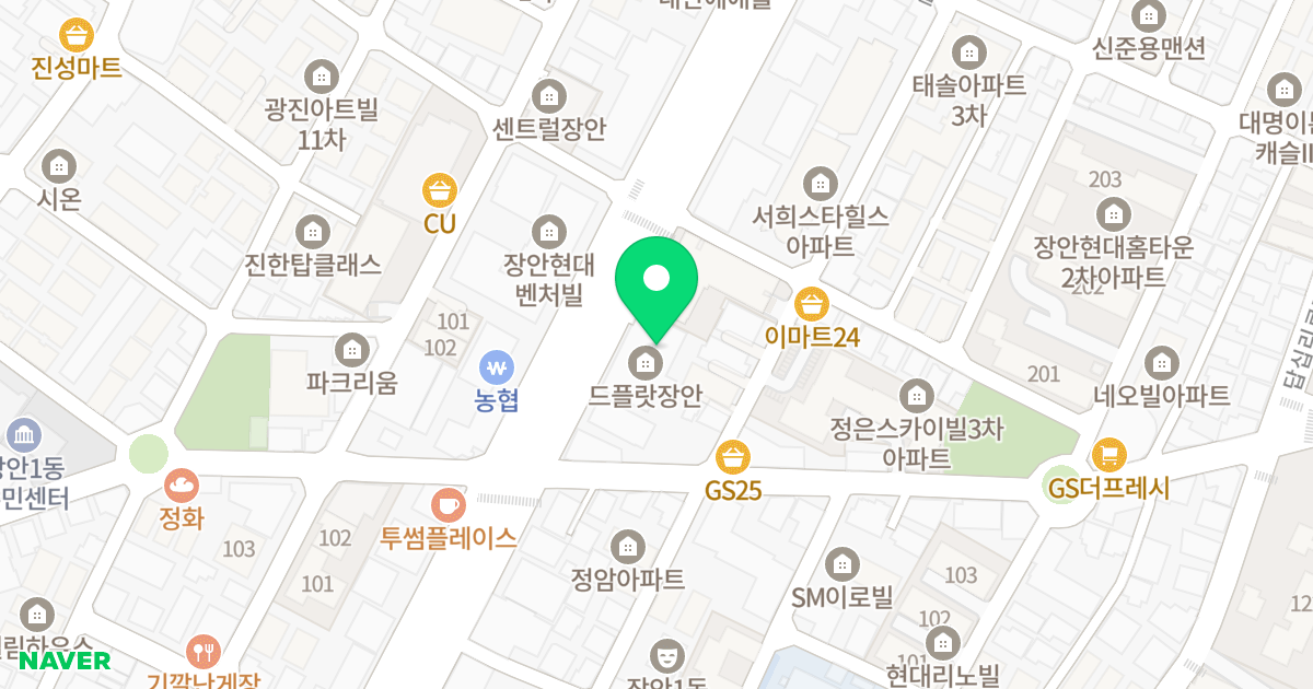 드플랏장안 위치 지도 - 서울특별시 서울특별시 동대문구 장안동 364-3
