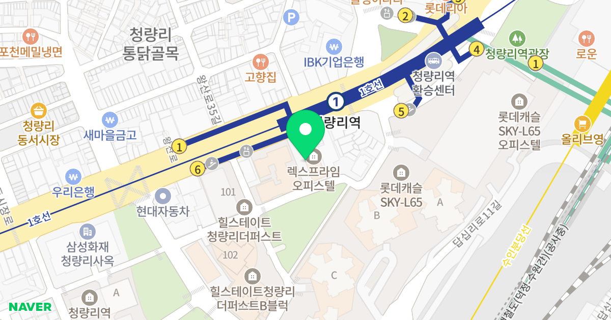청량리역 렉스프라임 위치 지도 - 서울특별시 서울특별시 동대문구 전농동 620-6