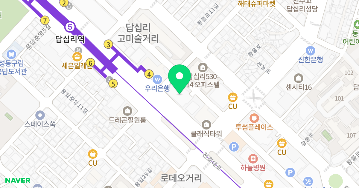 답십리역 지웰에스테이트 위치 지도 - 서울특별시 서울특별시 동대문구 답십리동 493-1