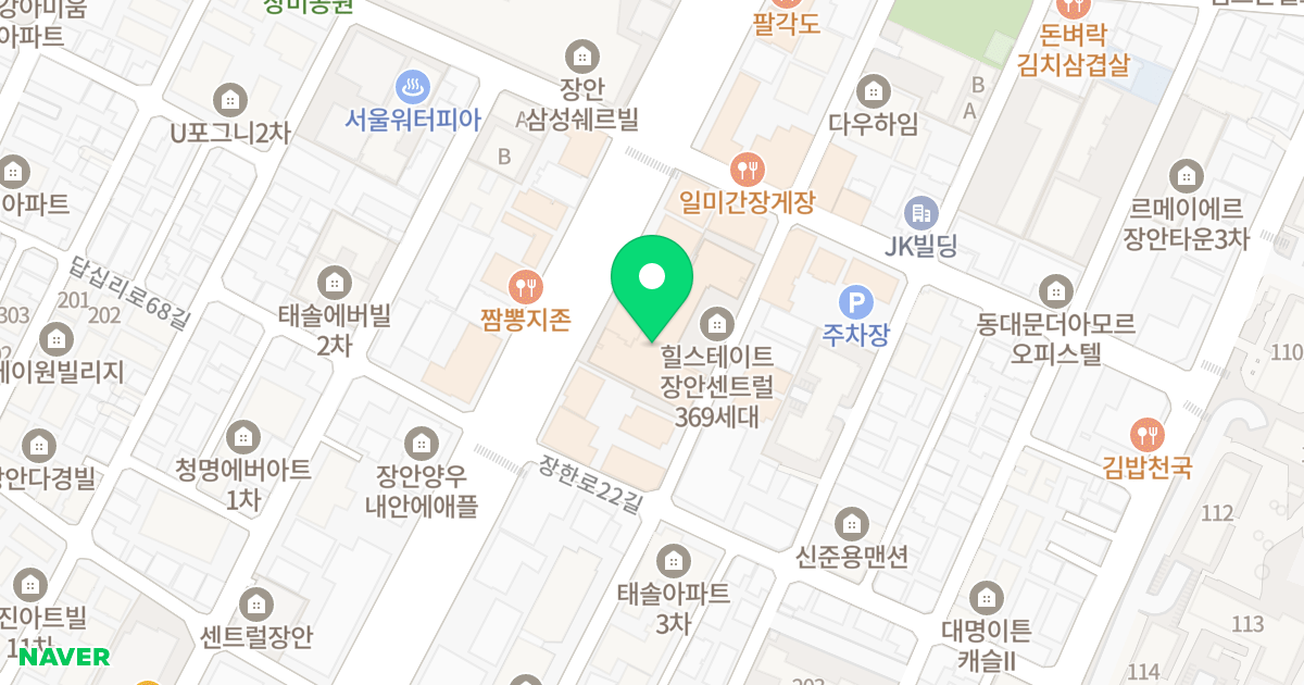 힐스테이트 장안 센트럴 위치 지도 - 서울특별시 서울특별시 동대문구 장안동 366-7