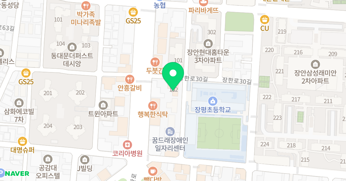 브이티스타일 위치 지도 - 서울특별시 서울특별시 동대문구 장안동 309-7