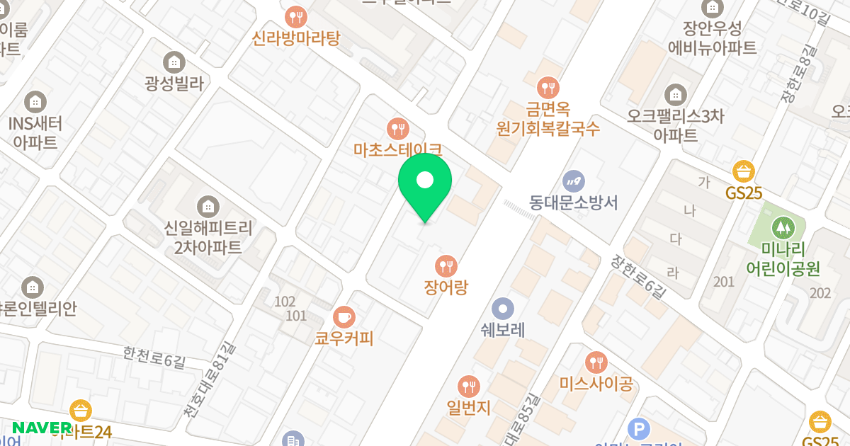 장안 루아르 오피스텔 위치 지도 - 서울특별시 서울특별시 동대문구 장안동 431-7