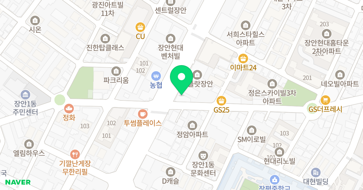위산일리온시티 위치 지도 - 서울특별시 서울특별시 동대문구 장안동 364-6