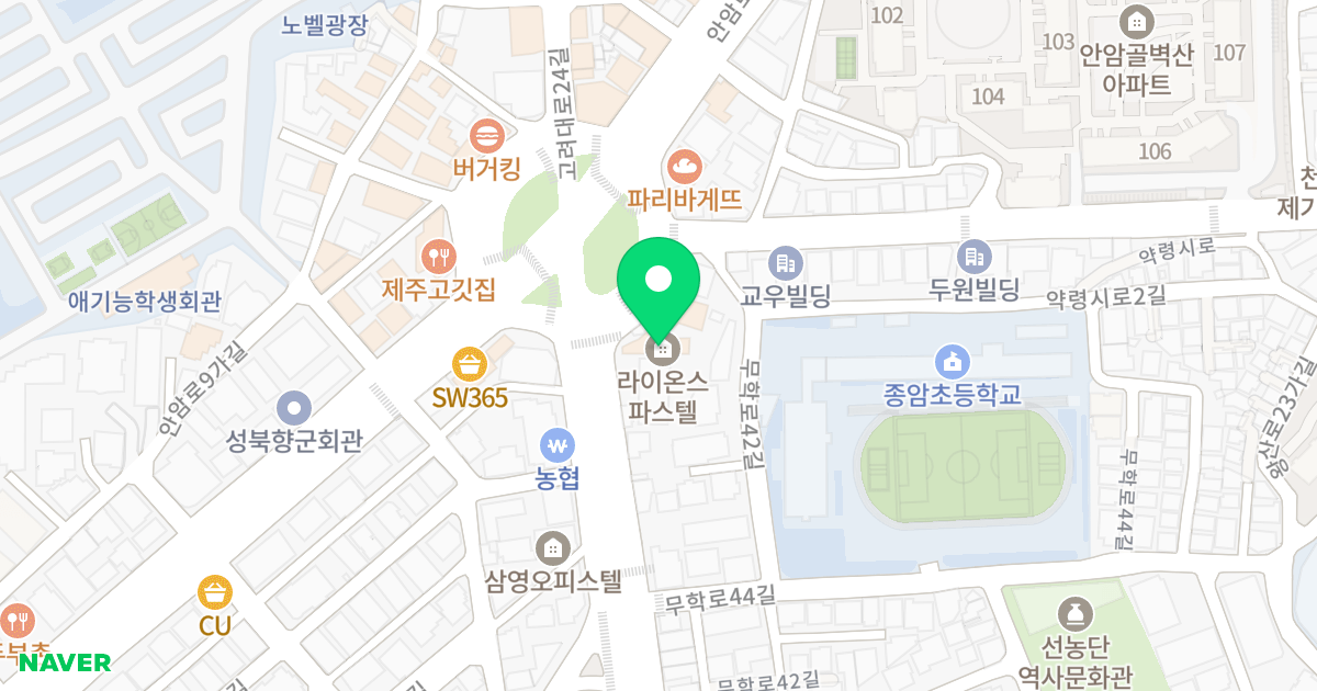 라이온스파스텔 위치 지도 - 서울특별시 서울특별시 동대문구 제기동 1153-10