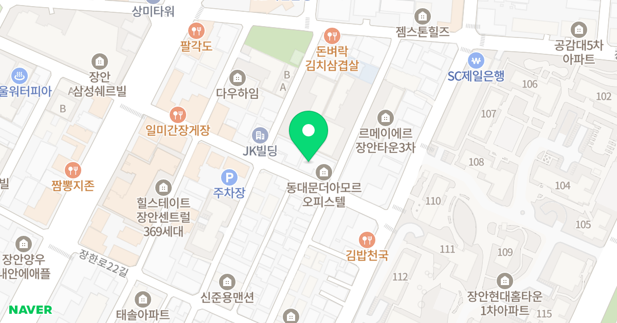 더아모르 위치 지도 - 서울특별시 서울특별시 동대문구 장안동 342-8