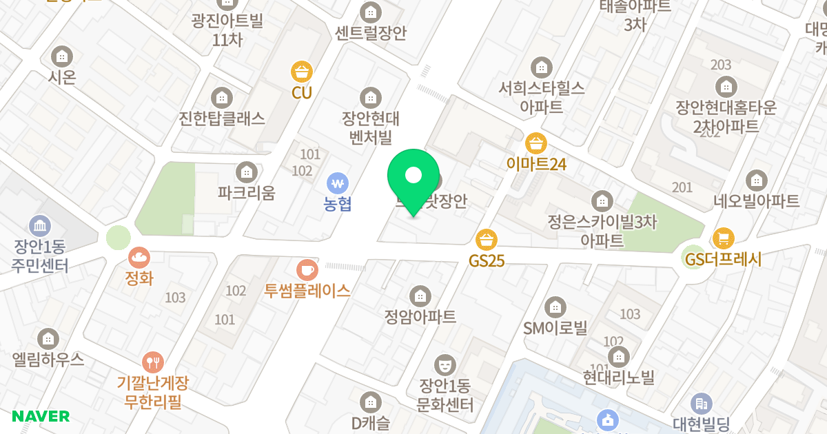 가우디오피스텔 위치 지도 - 서울특별시 서울특별시 동대문구 장안동 364-5