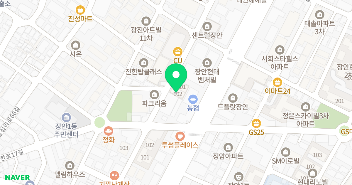 가우디트윈캐슬2 위치 지도 - 서울특별시 서울특별시 동대문구 장안동 374-8