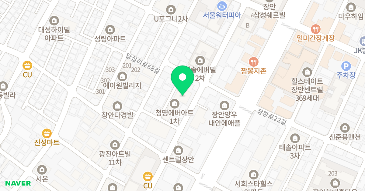 제이드파크 위치 지도 - 서울특별시 서울특별시 동대문구 장안동 382-2